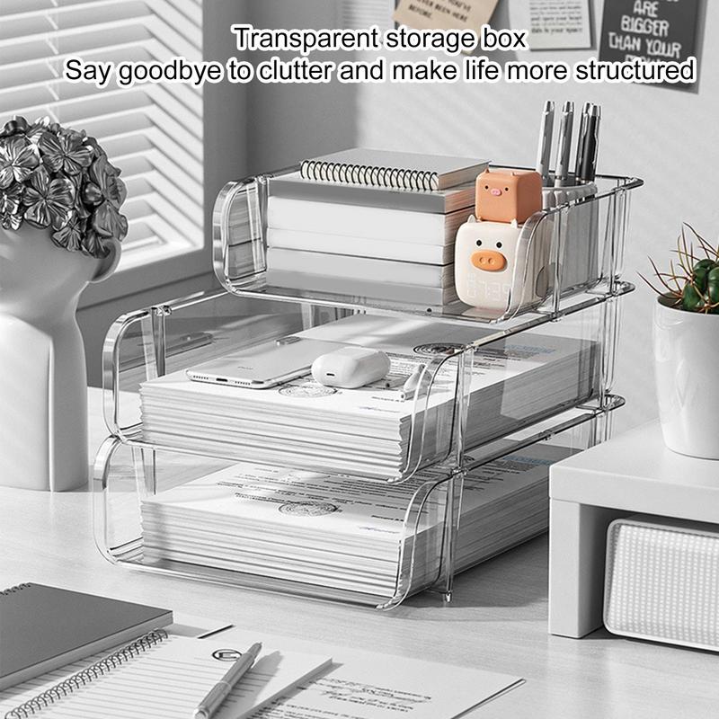 Home Office Desk With Drawers - オフィスデスクトップオーガナイザー A4用紙収納ボックス スタッカブルファイルキャビネット ペンホルダー ドキュメントケースホルダー A4サイズ収納ボックス