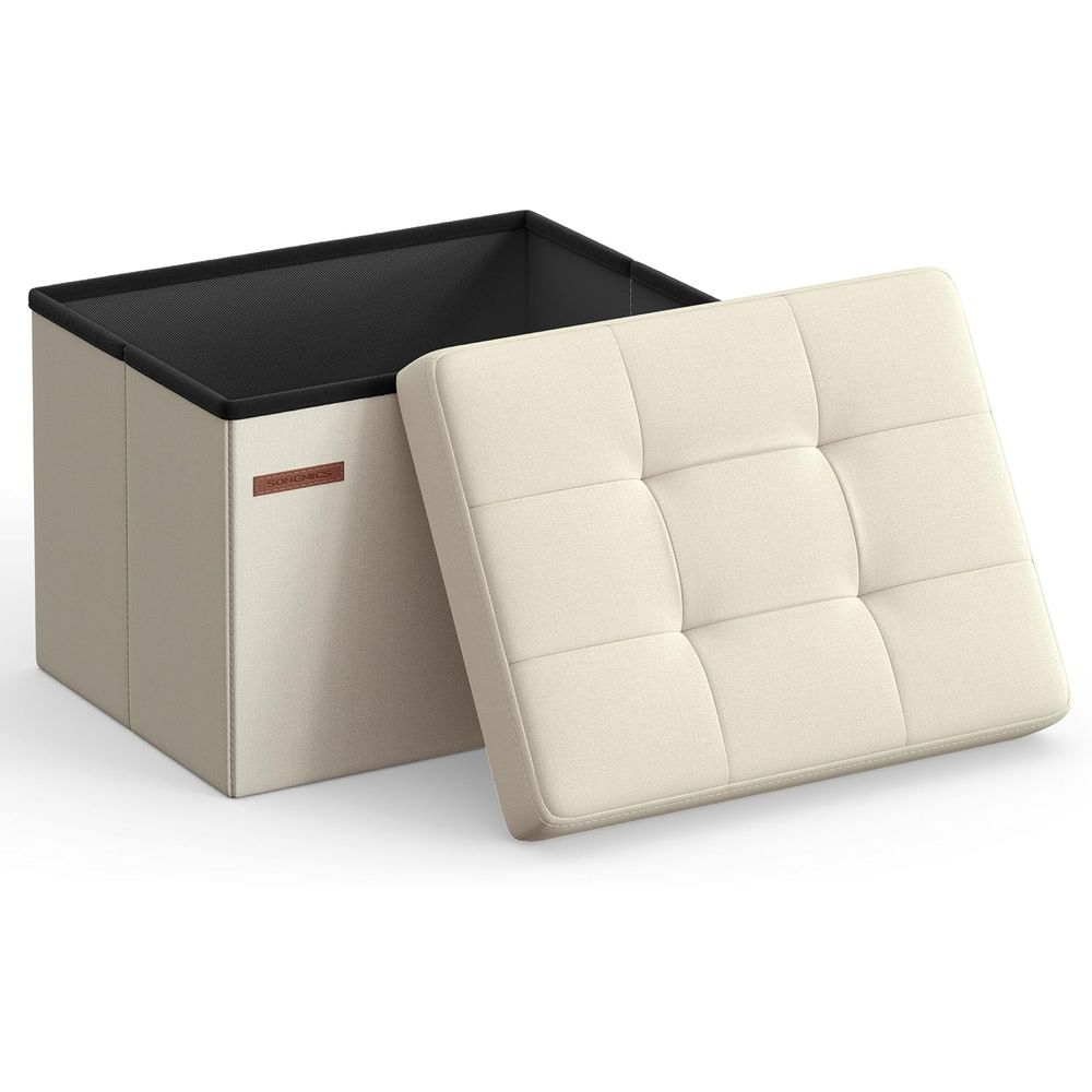 Home Office Living Room - コンパクト収納オットマン、フットレストスツール、12.2 x 16.1 x 12.2インチ、耐荷重286ポンド、リビングルーム、寝室、ホームオフィスに最適