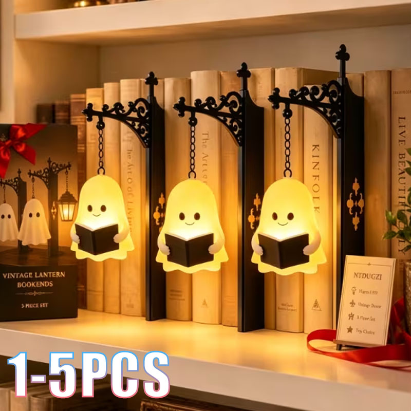 Home Office With Library - 1-5 個ハロウィンヴィンテージ吊り下げ式 LED 図書館本棚装飾ブックヌックライトホームオフィス読書コーナー棚ディスプレイ用