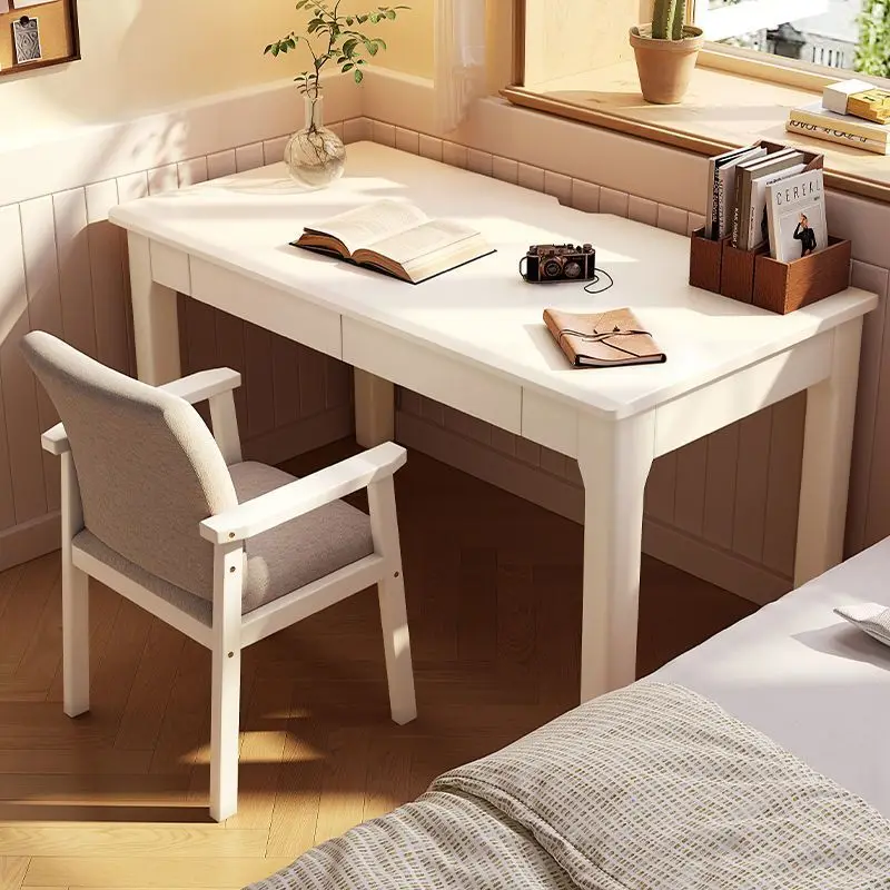 Desk Drawer Small - 無垢材デスクコンピュータ 小さなアパートの部屋 リビングルーム 引き出し付き ホームベッドルーム 学生用ライティングテーブル