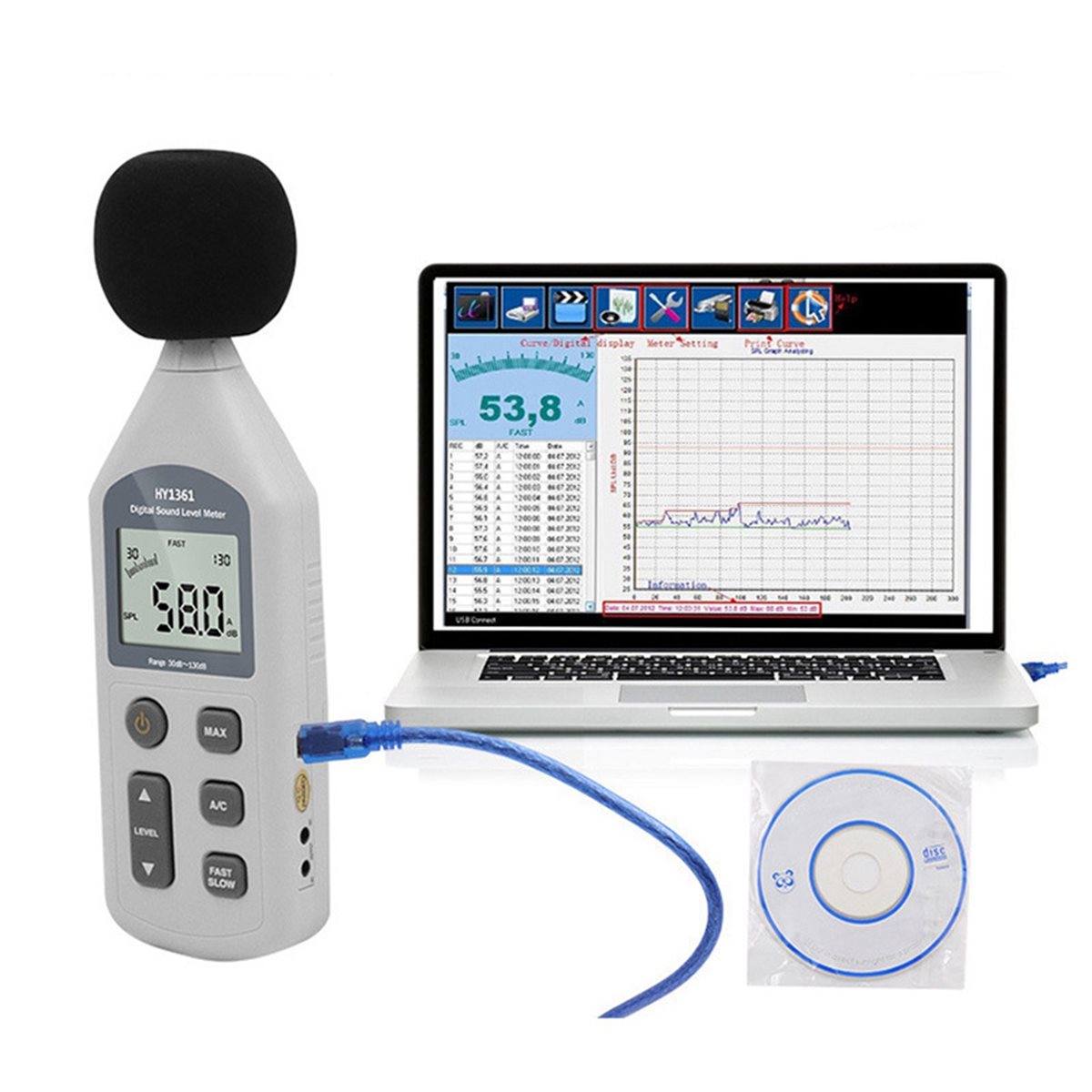 Home Office Updates - 更新しました。 デジタルデシベルメーター USB 騒音レベルメーター 環境騒音テスター 検出器モニター