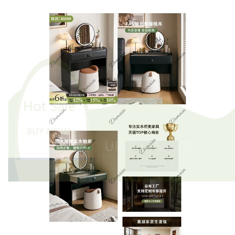 Desk Drawer Small - L44 イタリア製小型無垢材ドレッシングテーブル 2026年新作 シンプルな寝室用化粧台 収納引き出し付き