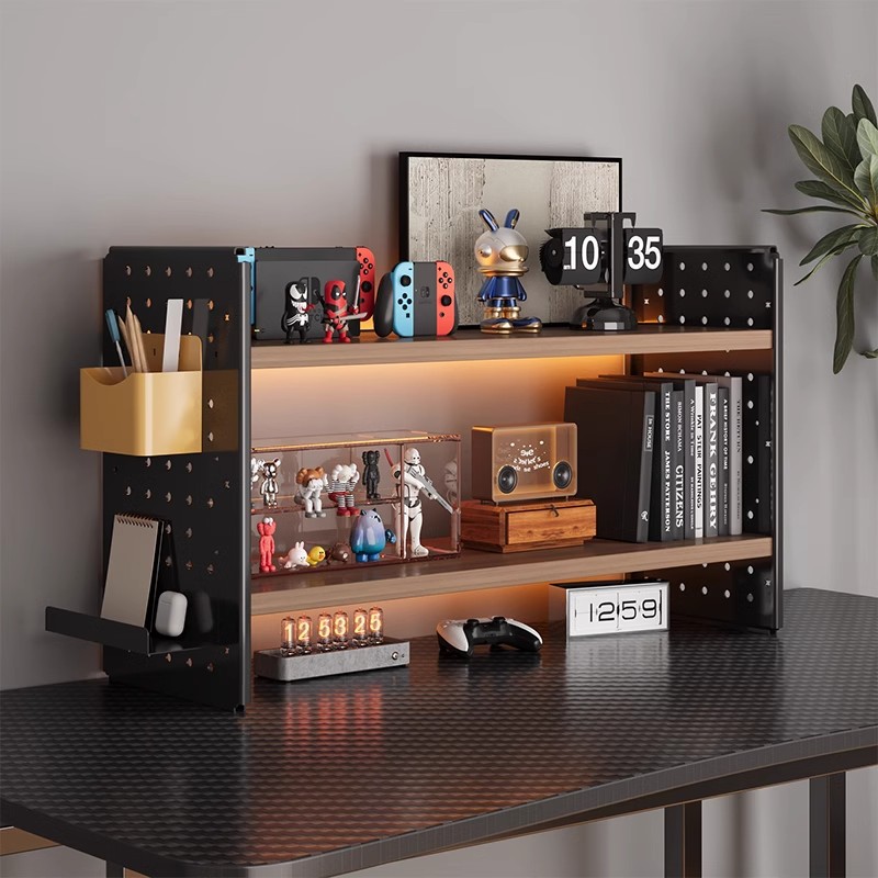 Home Office With Library - AOLIVIYA デスク収納ラック ブックケース デスク本棚 ライブラリーキャビネット シェルフオーガナイザー