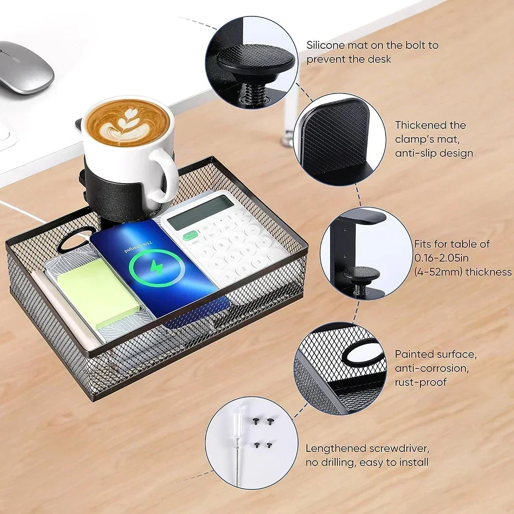 デスク下隠し収納ラック 360 °   回転デスクトップソケ - Home Office Desk With Drawers のレビューと価格