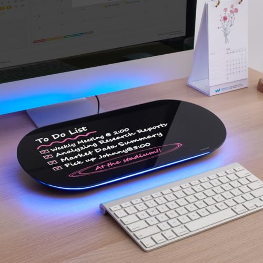 ガラス製デスクトップホワイトボード - 17 x 7インチ小 - Desk Drawer Small のレビューと価格