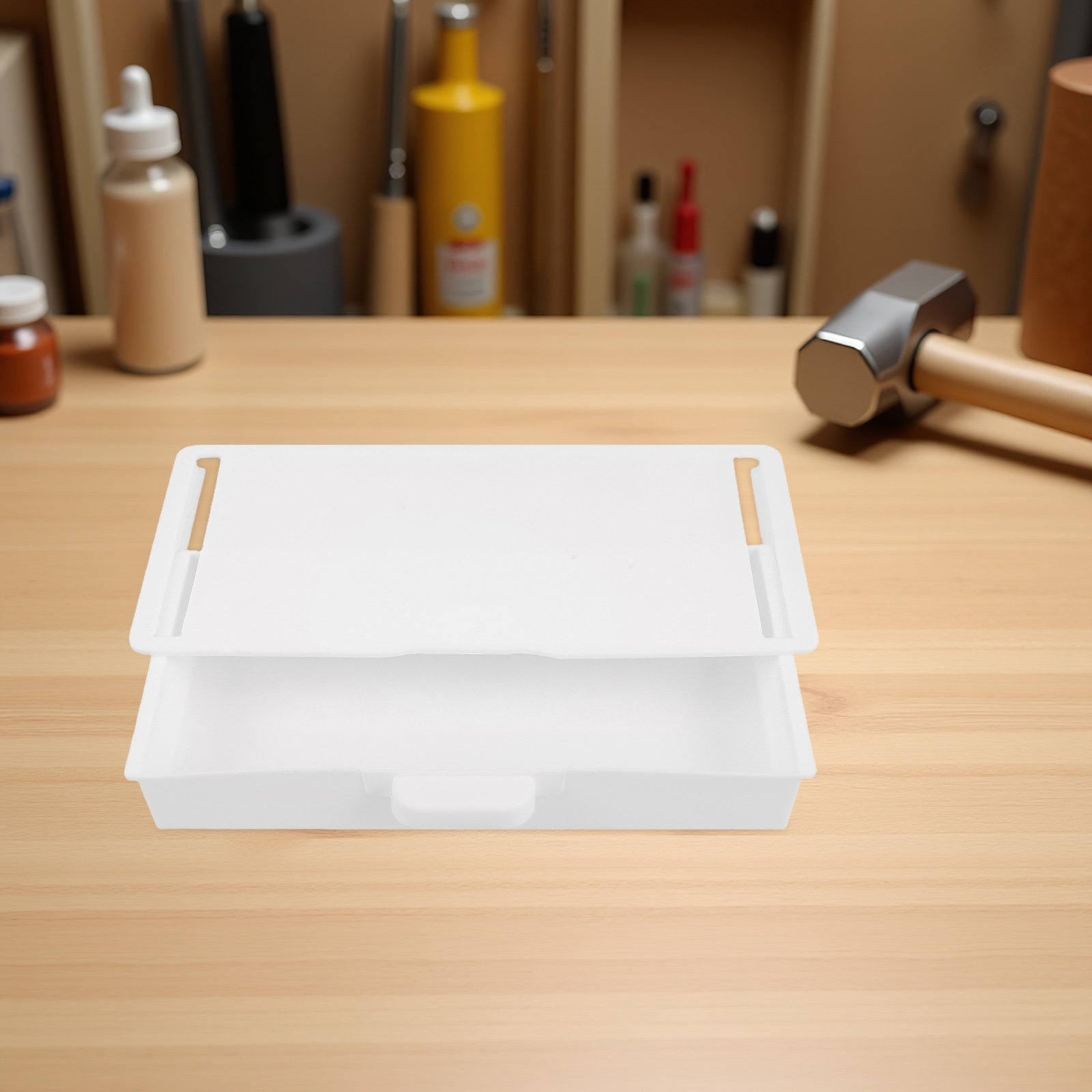 2個セット デスク下隠し引き出しオーガナイザー 粘着式スライ - Desk Drawer Small のレビューと価格