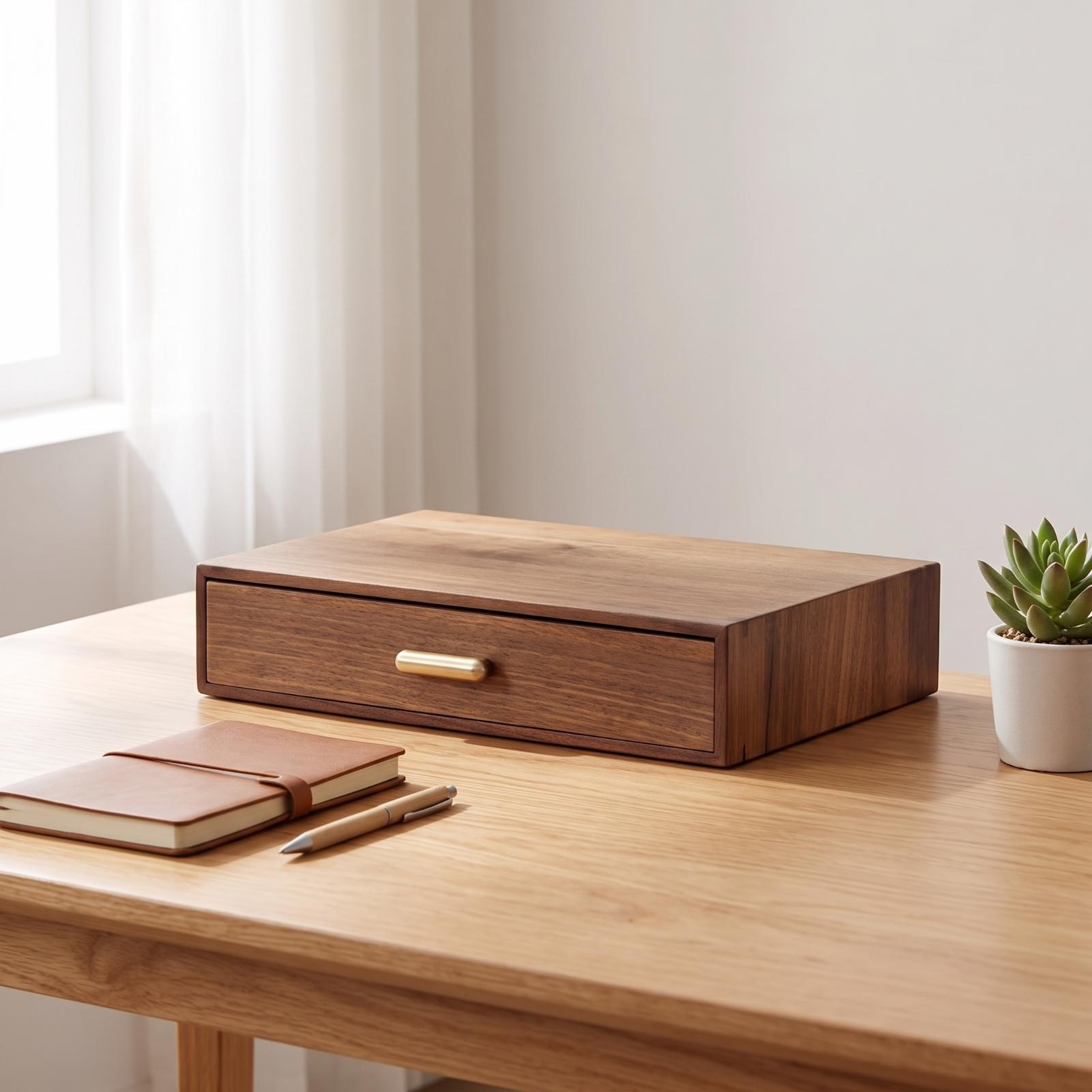 木製デスクトップ収納引き出しウォールナットオーガナイザーボッ - Home Office Desk With Drawers のレビューと価格