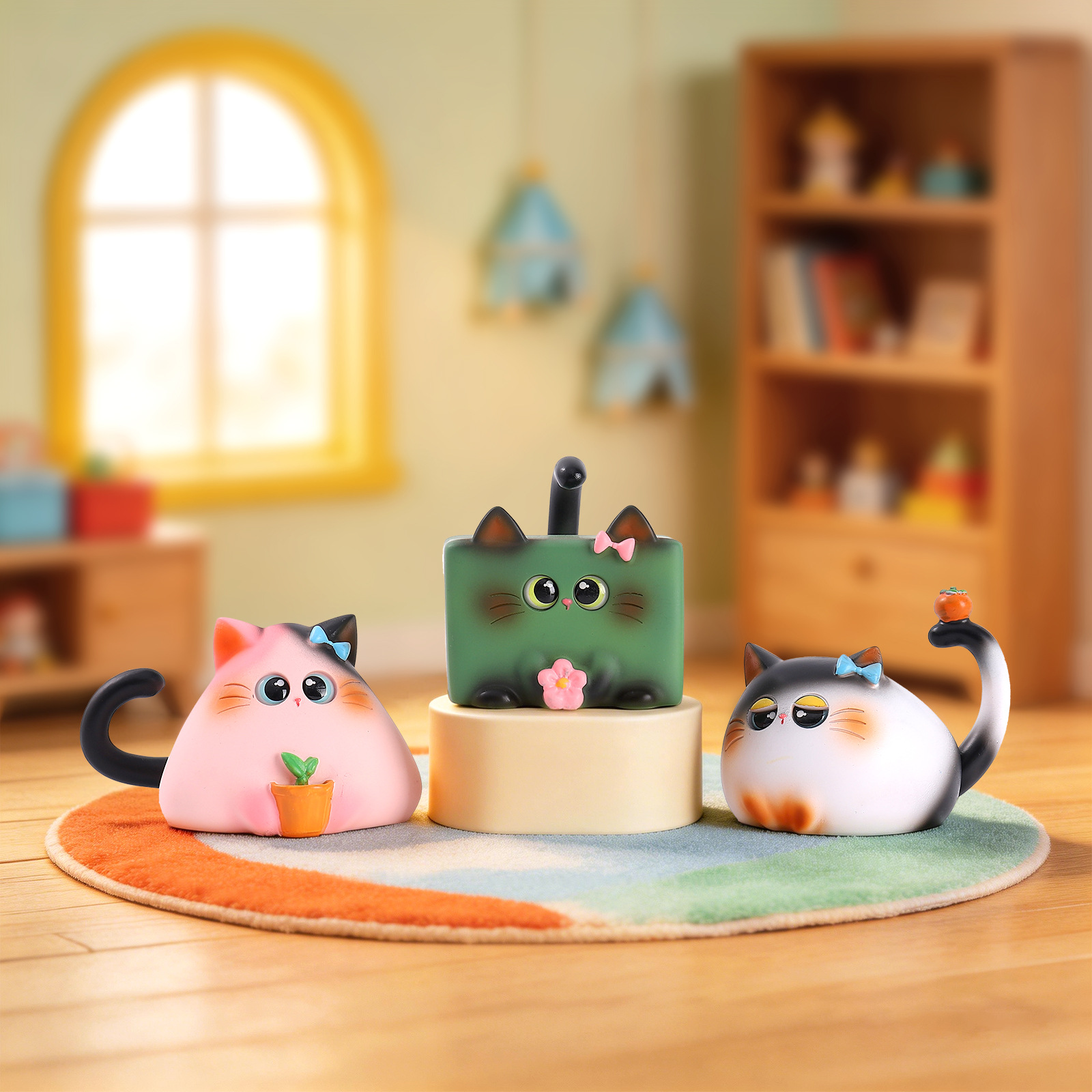 ブラインドボックス猫フィギュア樹脂製クリエイティブ漫画デスク - Home Office Desk Ideas のレビューと価格