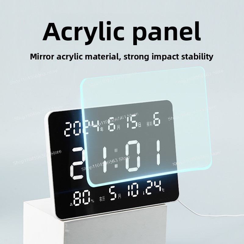 LEDディスプレイ付きデジタル壁掛け時計、電子カレンダー、自 - Home Office Updates のレビューと価格