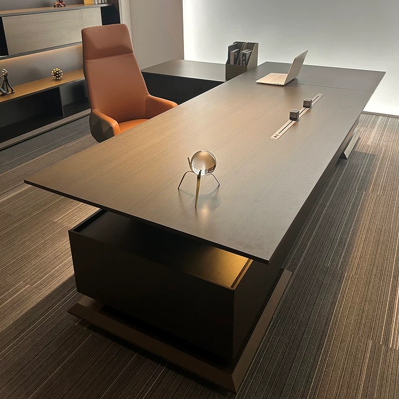 黒の頑丈なエグゼクティブオフィスデスク、茶色の安価なモダンで - Desk Drawer Small のレビューと価格