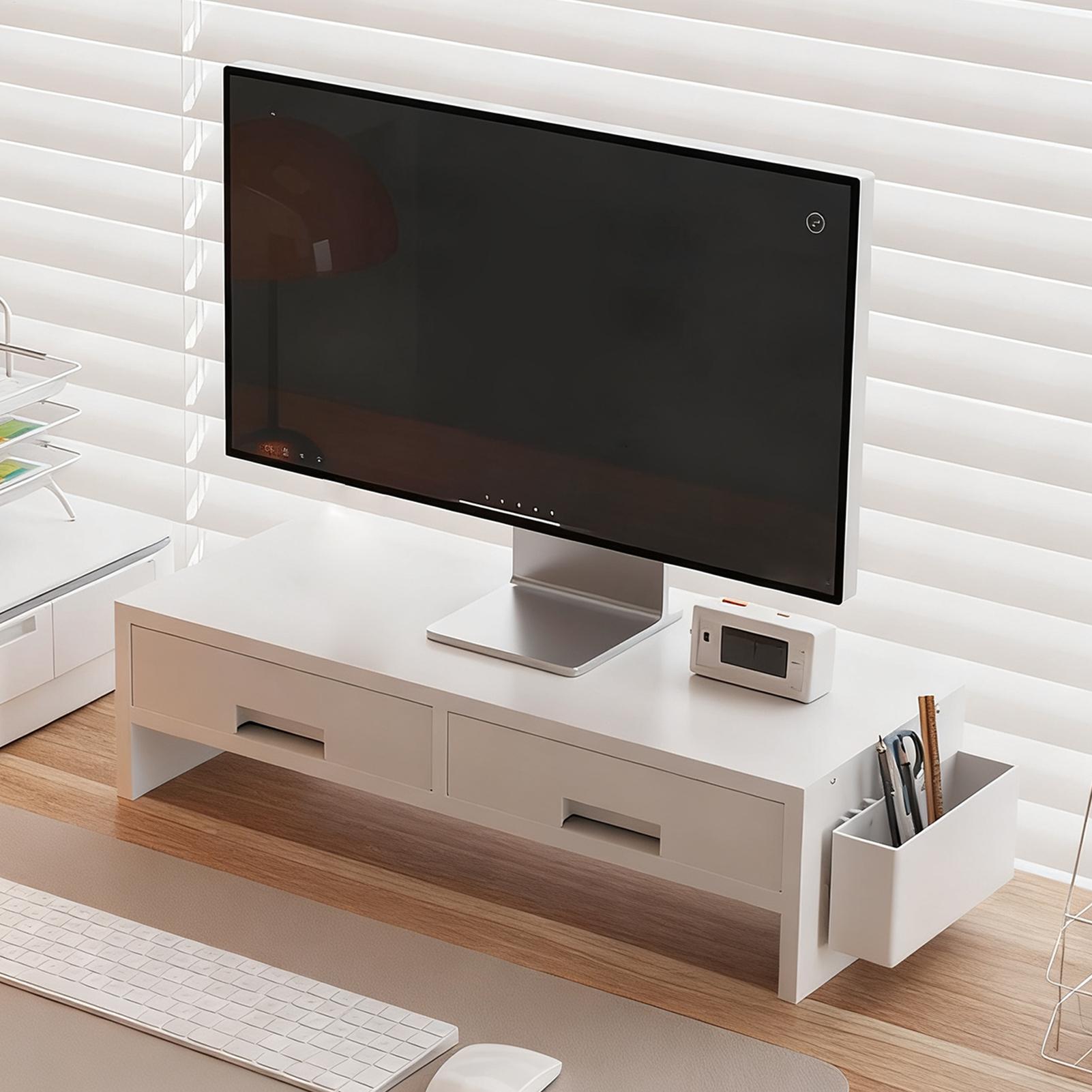 デスクモニタースタンドライザー ダブル引き出し 人間工学に基 - Desk Drawer Small のレビューと価格