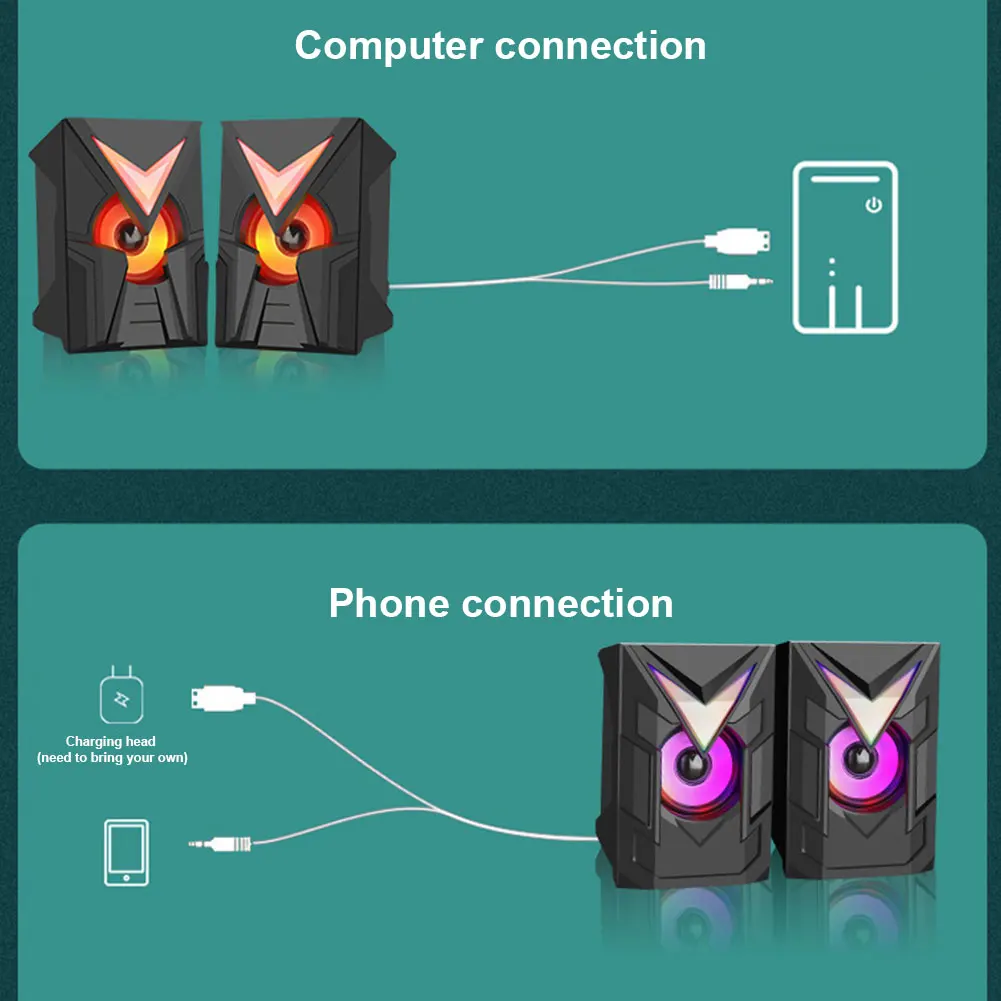 デスクミニ USB スピーカーかわいい動物の目の形の有線 P - Home Office Of Amazon のレビューと価格