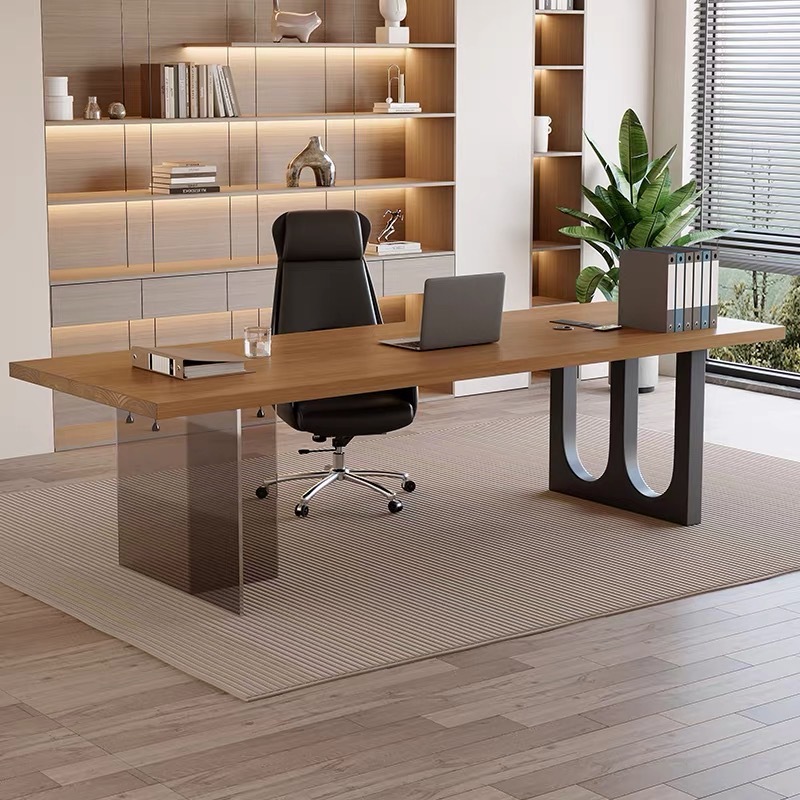 イタリア製アクリル製フローティング木製オフィスデスクモダンシ - Home Office Living Room のレビューと価格