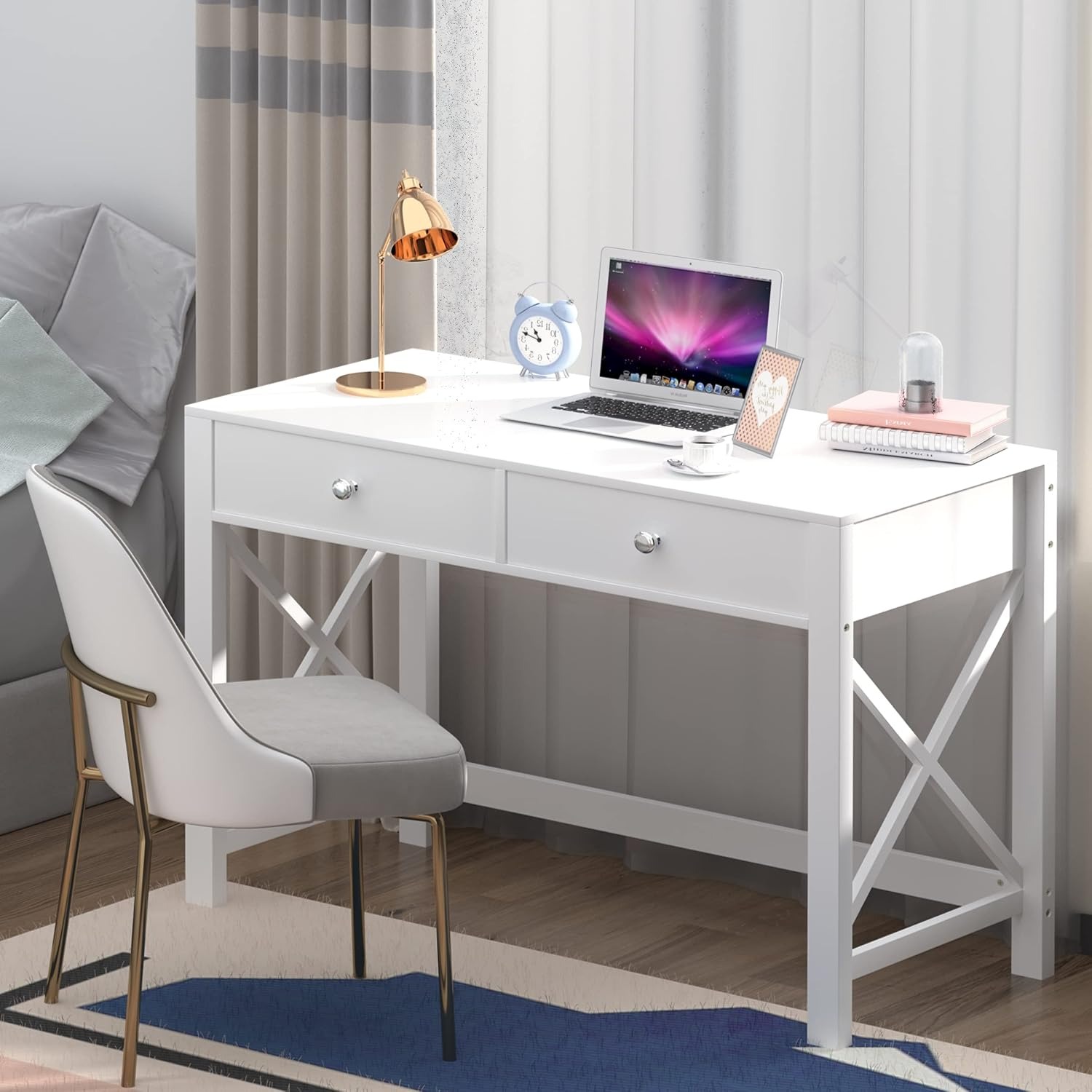 引き出し付きホームオフィスデスク、寝室用モダンなライティング - Desk Drawer Small のレビューと価格