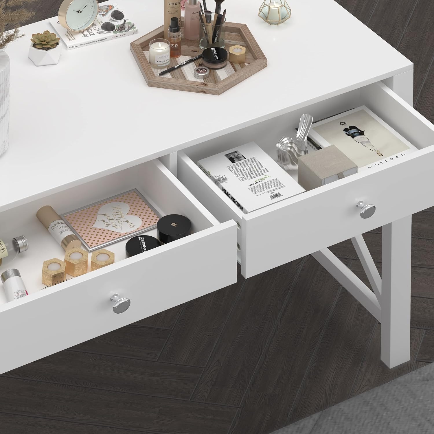 引き出し付きホームオフィスデスク、寝室用モダンなライティング - Desk Drawer Small のレビューと価格
