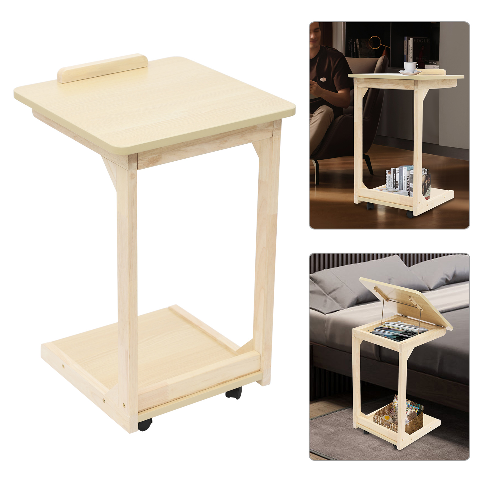 C型テーブル 40*40*63cm C型テーブル（キャスター - Home Office With Library のレビューと価格