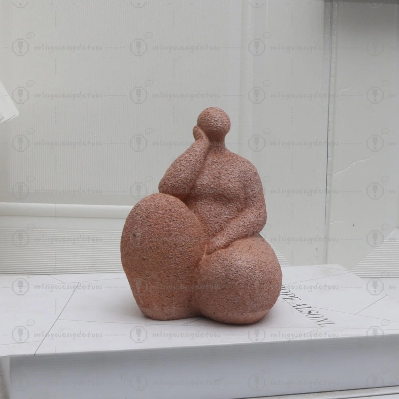 1個入り、砂岩樹脂製ぽっちゃり女性像、手作り砂岩抽象芸術、家 - Home Office Living Room のレビューと価格