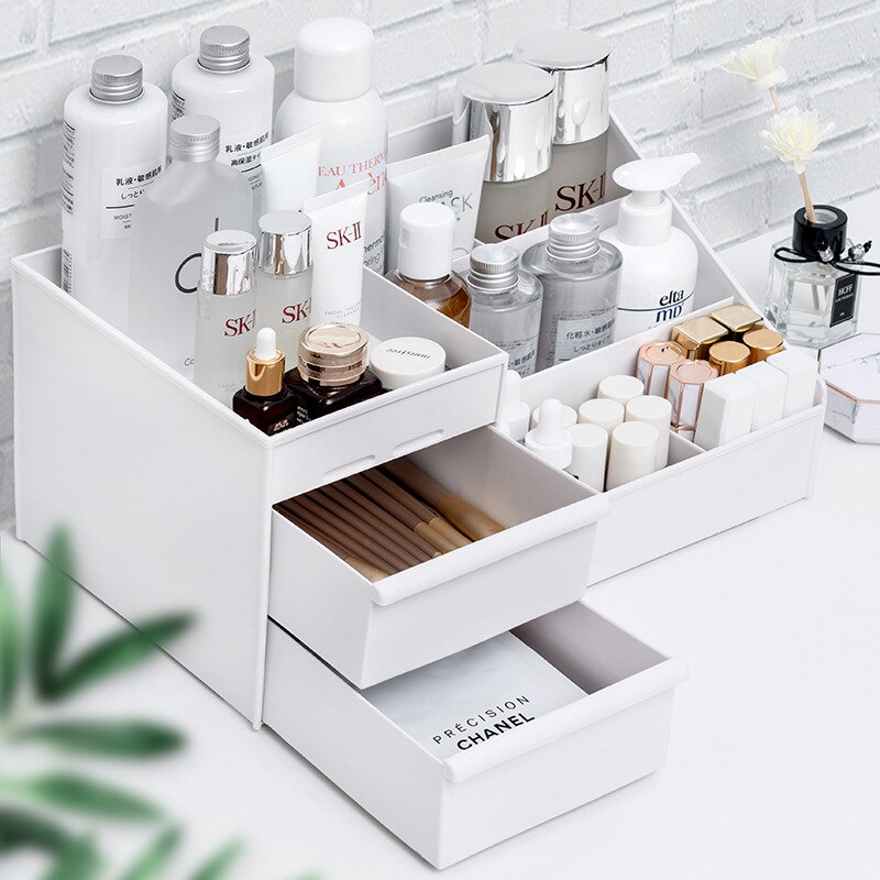 1個入り 白色プラスチック製メイクアップ収納ボックス 引き出 - Home Office Desk With Drawers のレビューと価格